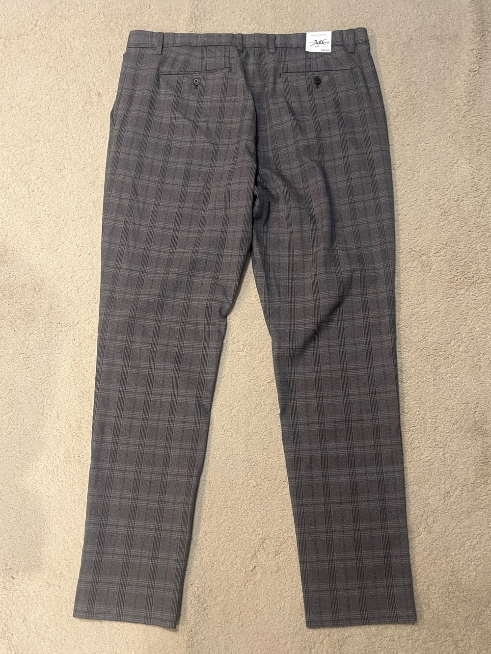 Banana Republic Grayson Slim-Tapered Ankle Pant - Gray/Black Check Mens 38x36